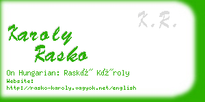 karoly rasko business card